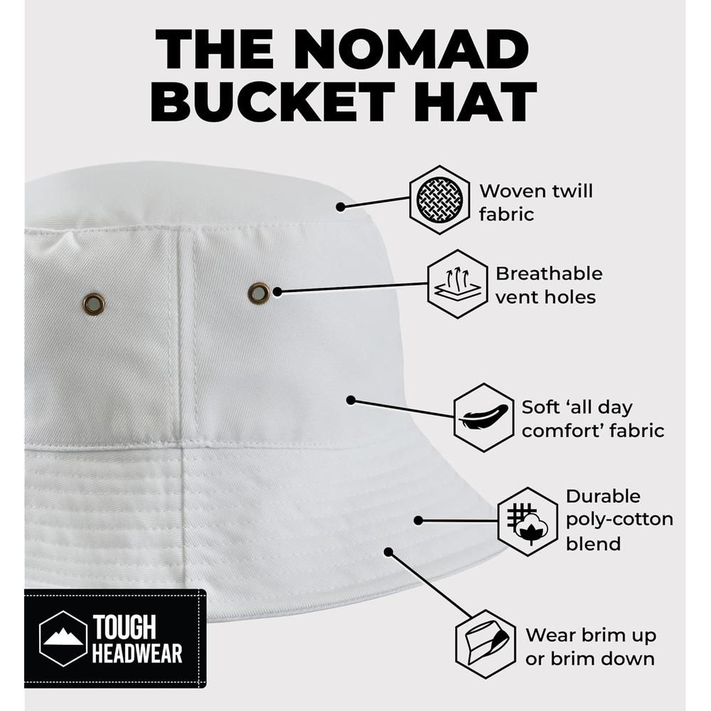 thinkstar Bucket Hat For Men, Women, Teens, Girls & Reversible Bucket Hats - Summer Bucket Hats - Cute Bucket Hats White
