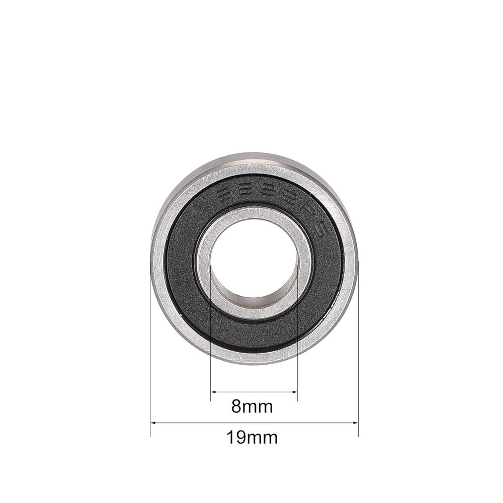 uxcell S698-2RS Stainless Steel Ball Bearing 8mmx19mmx6mm Double Sealed Bearings 4 Pcs