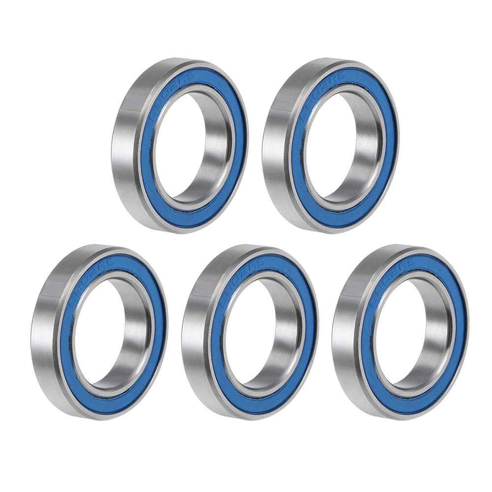uxcell 6802-2RS Deep Groove Ball Bearing 15x24x5mm Double Sealed ABEC-3 Bearings 5-Pack