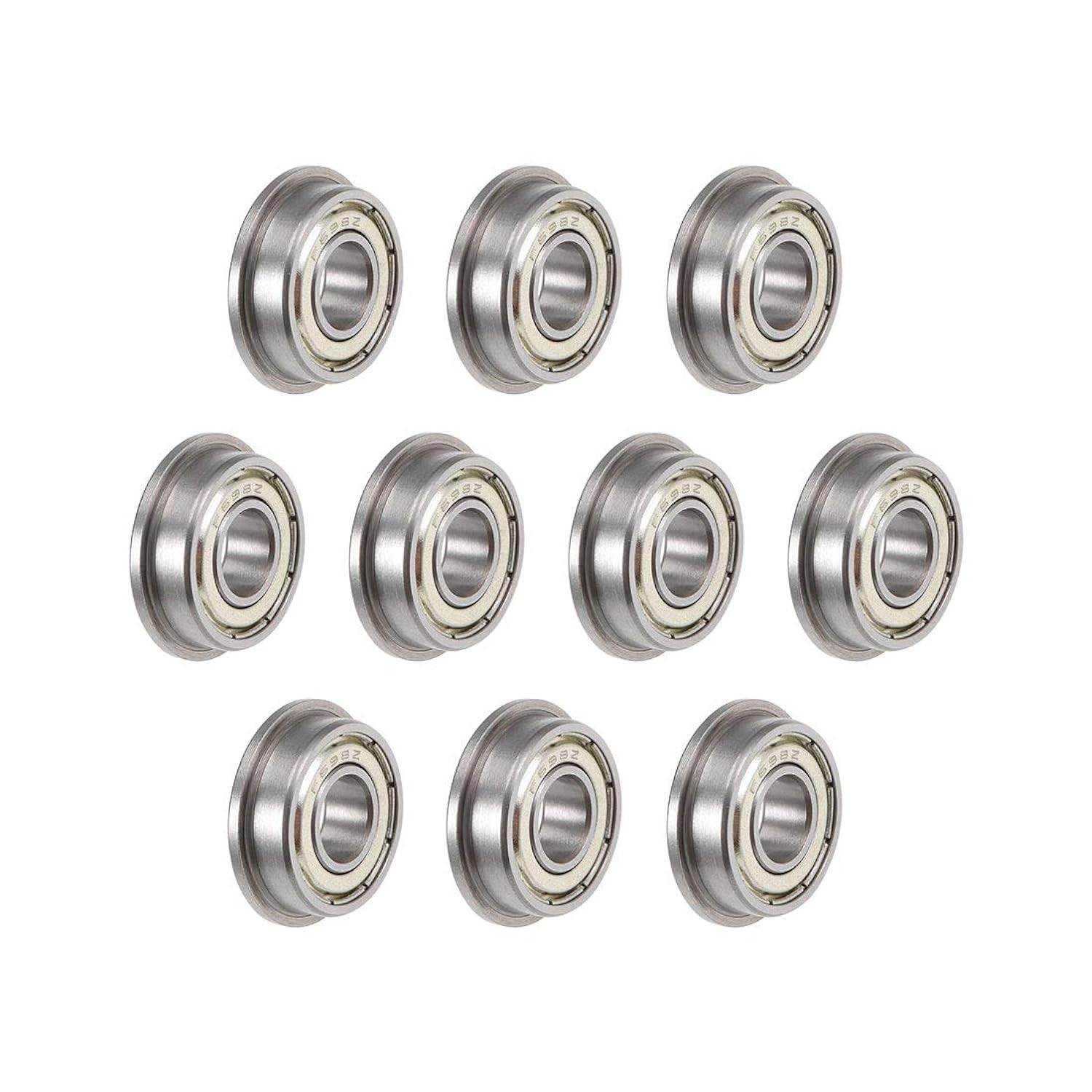 uxcell F698ZZ Flanged Ball Bearing 8mmx19mmx6mm Double Shielded Chrome Steel Deep Groove Bearings 10pcs