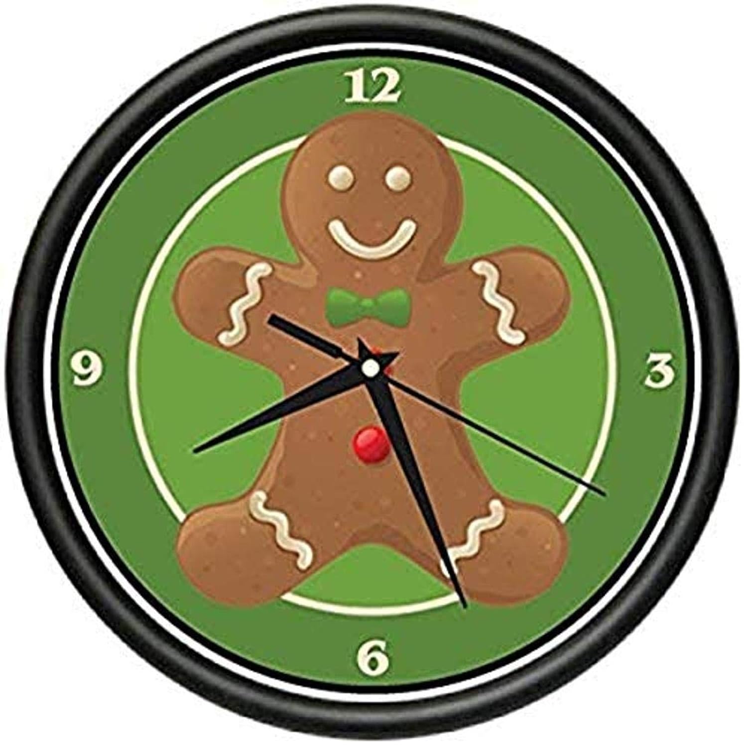 SignMission Beagle Gingerbread Man Wall Clock Christmas Baking Cookie Bakery Business Gift