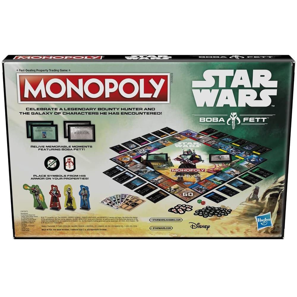 Hasbro MONOPOLY: Star Wars Boba Fett Edition Board Game for Kids Ages 8+, Inspired by The Star Wars Movies and The Mandalorian TV …