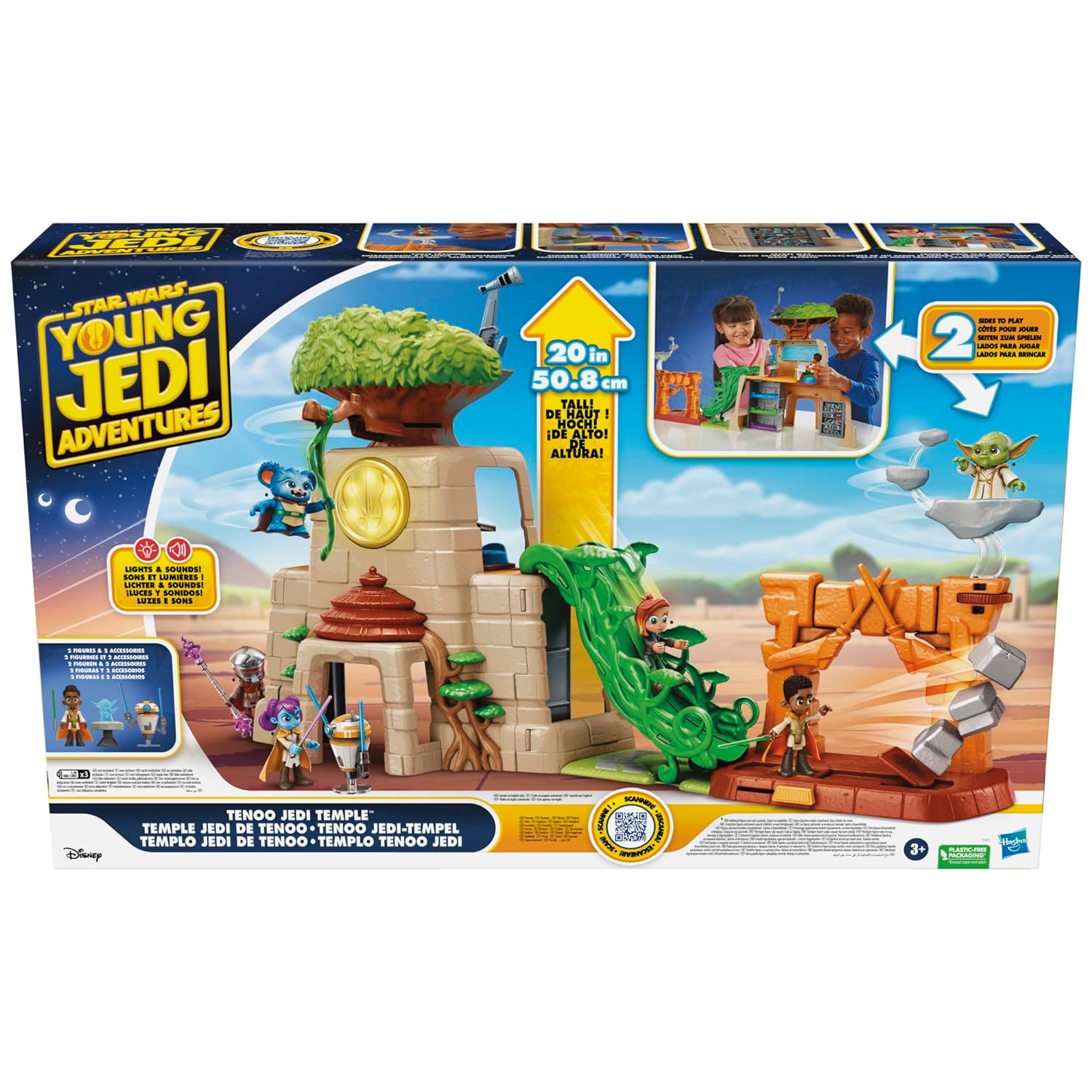 Hasbro Star Wars: Young Jedi Adventures Tenoo Jedi Temple, 20-Inch-Tall Playset with Lights & Sounds, 2 Action Figures, Preschool …