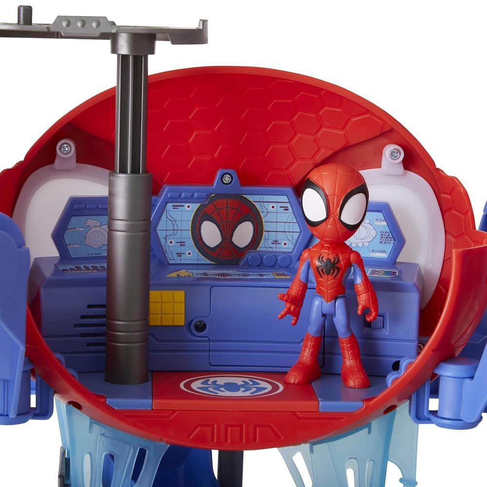 Hasbro Spidey and His Amazing Friends Marvel Web-Quarters Playset with Lights and Sounds, Includes Spidey Action Figure and Toy Ca…