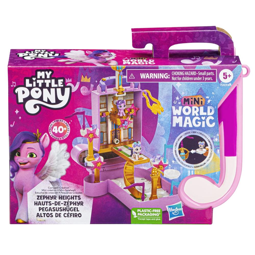 Hasbro My Little Pony Mini World Magic Compact Creation Zephyr Heights Toy, Buildable Playset with Princess Pipp Petals Pony for K…