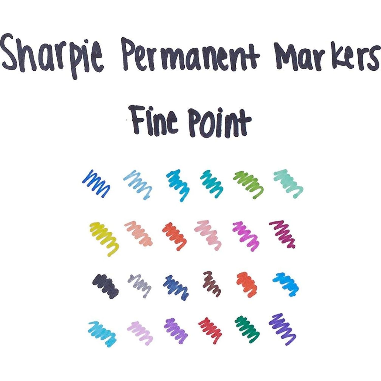 Sharpie 75846 Fine Point Permanent Markers, Assorted Colors; 4 Sets of 24 Markers, Total 96 Markers; Proudly Permanent Ink …