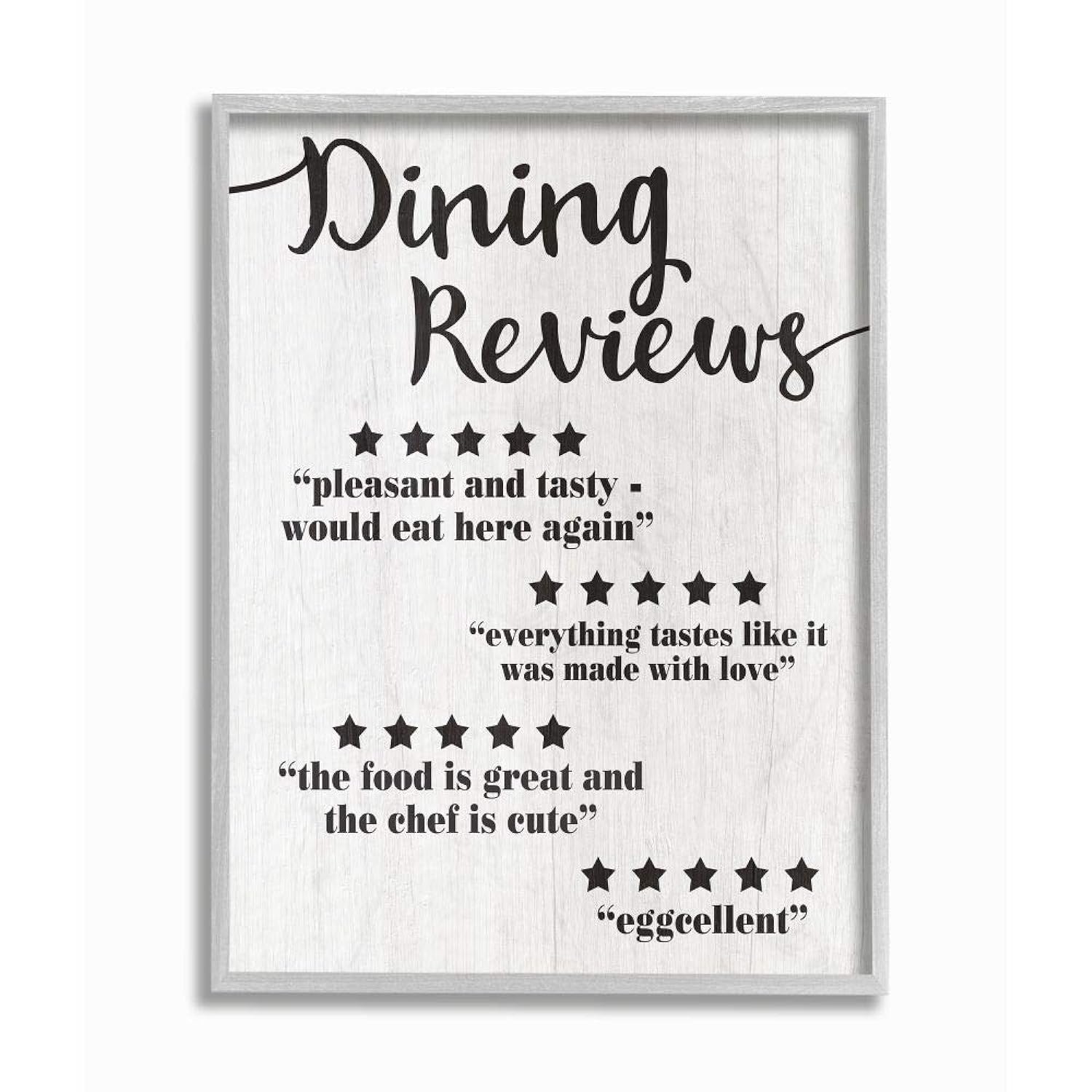 Stupell Industries Dining Reviews Five Star Kitchen Funny Word, Design by Artist Daphne Polselli Wall Art, 11 x 1.5 x 14, G…
