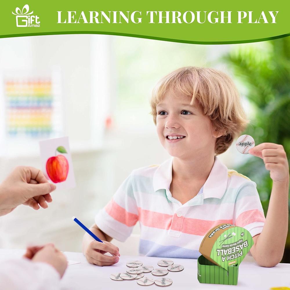 thinkstar Baseball Sight Words Games, Sight Words Flash Cards, Toddler Educational Letters Learning Games For Kindergarten, Preschool…