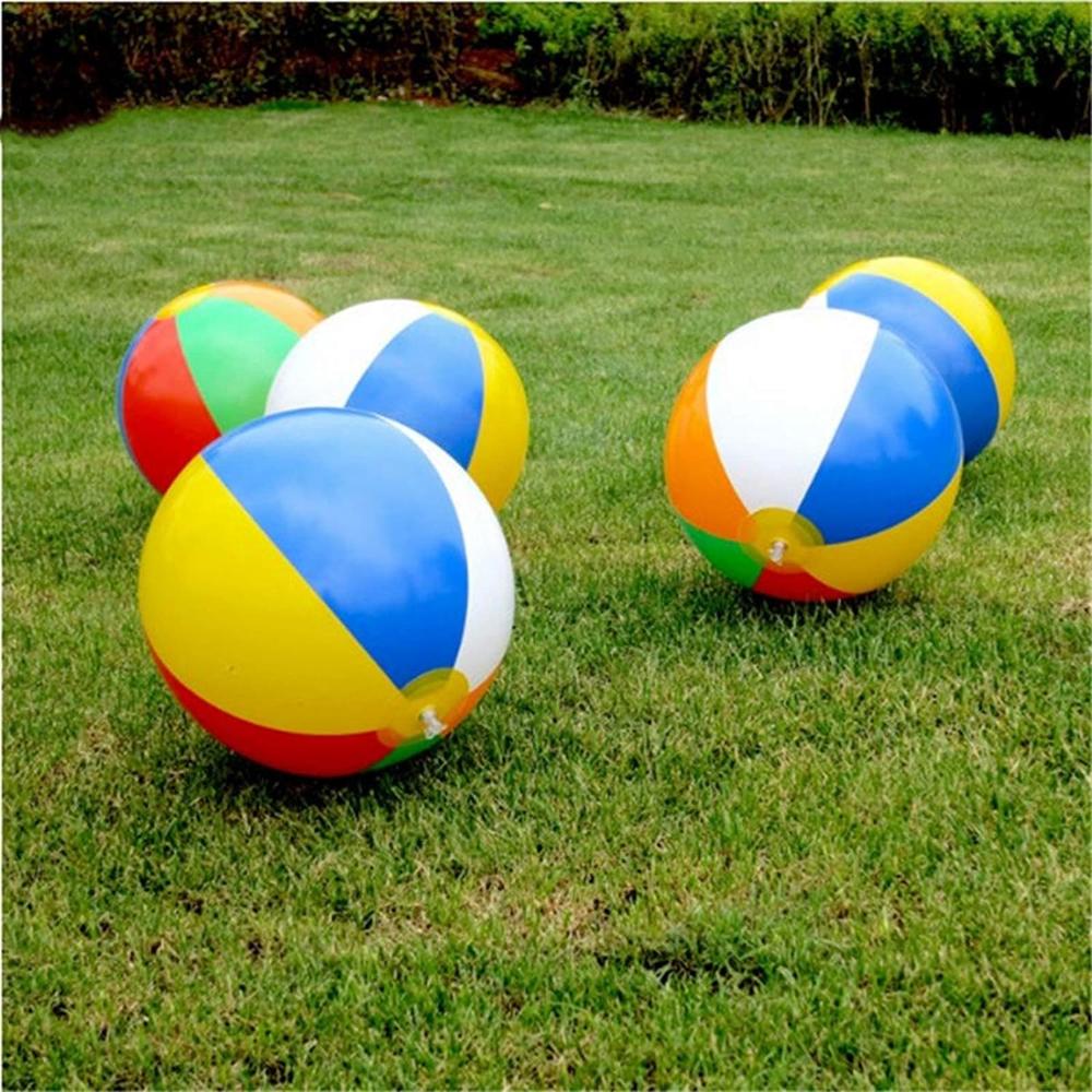 thinkstar 3 Pack Colored Inflatable Beach Balls For Kids 30Cm 11.8" Small Beach Balls 12 Inch Blow Up Beach Balls For Kids Bulk Beach…