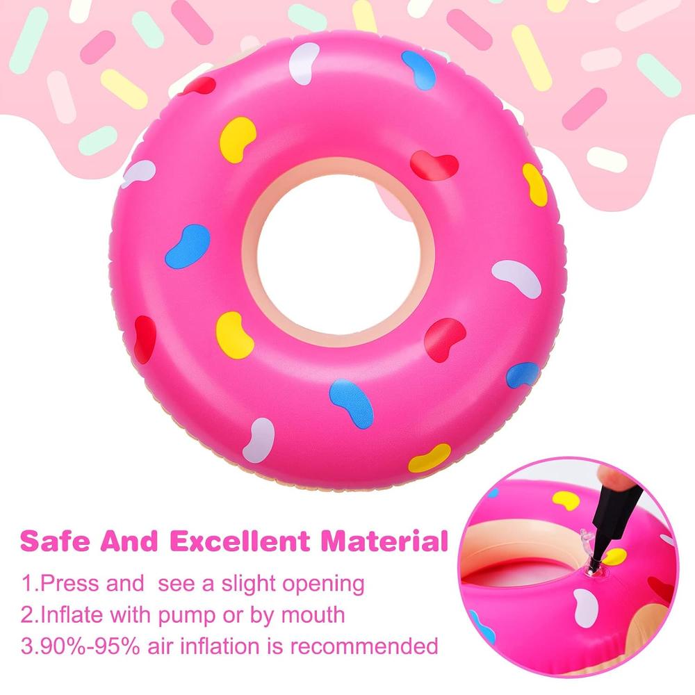 Square Inflatable Donut thinkstar 6 Packs Inflatable Pool Donuts Mini Sprinkle Donut ...