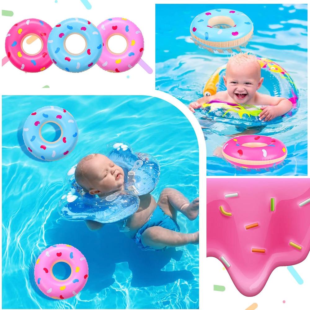 thinkstar 6 Packs Inflatable Pool Donuts Mini Sprinkle Donut ...
