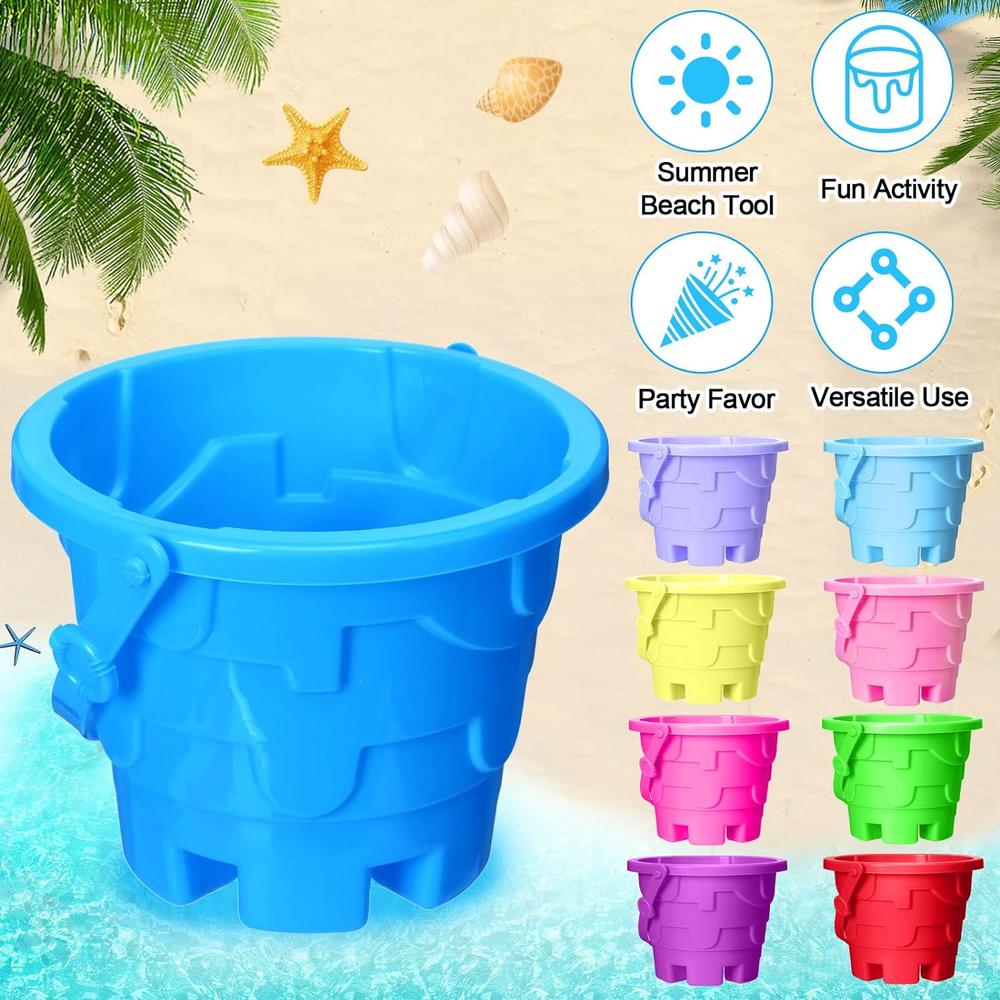 thinkstar 18 Sets Beach Sand Castle Buckets And Shovels Set Includes 18 Shovels And 18 Colorful Pail Buckets With Handle And Sand Cas…