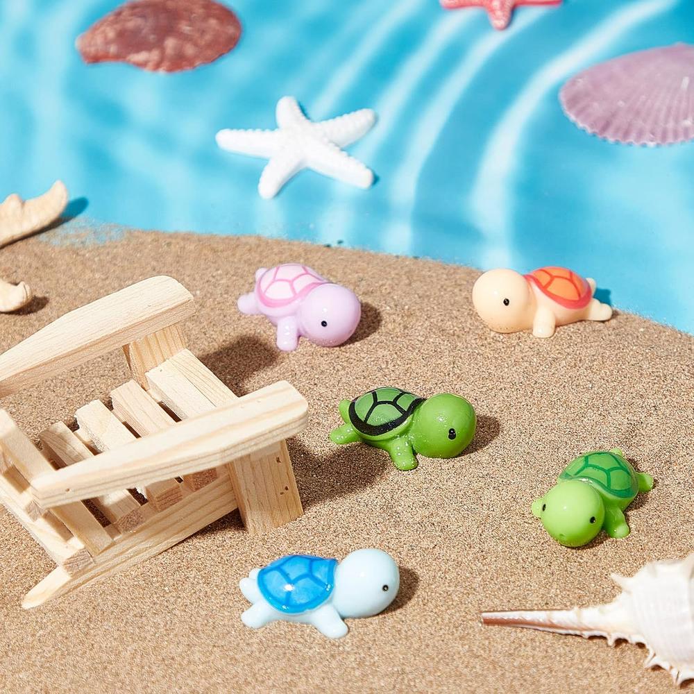 thinkstar 60 Pcs Turtle Figure Sea Turtle Miniature Figurines Mini ...