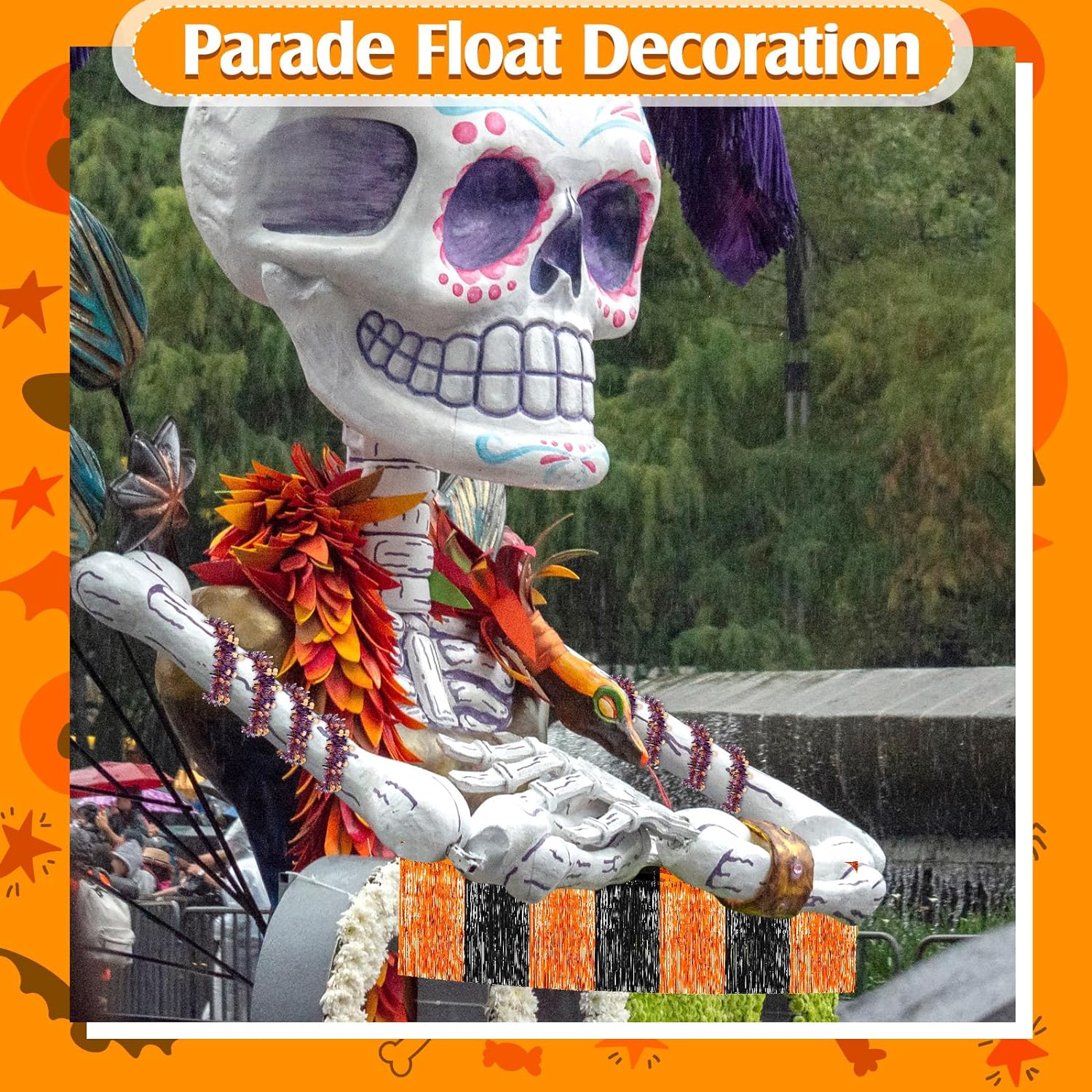 thinkstar 20 Pcs Halloween Parade Float Decorations For Trailer Including 8 Pcs 9.85 Ft Metallic Foil Fringe Curtains 12 Pcs 6.55 Ft …