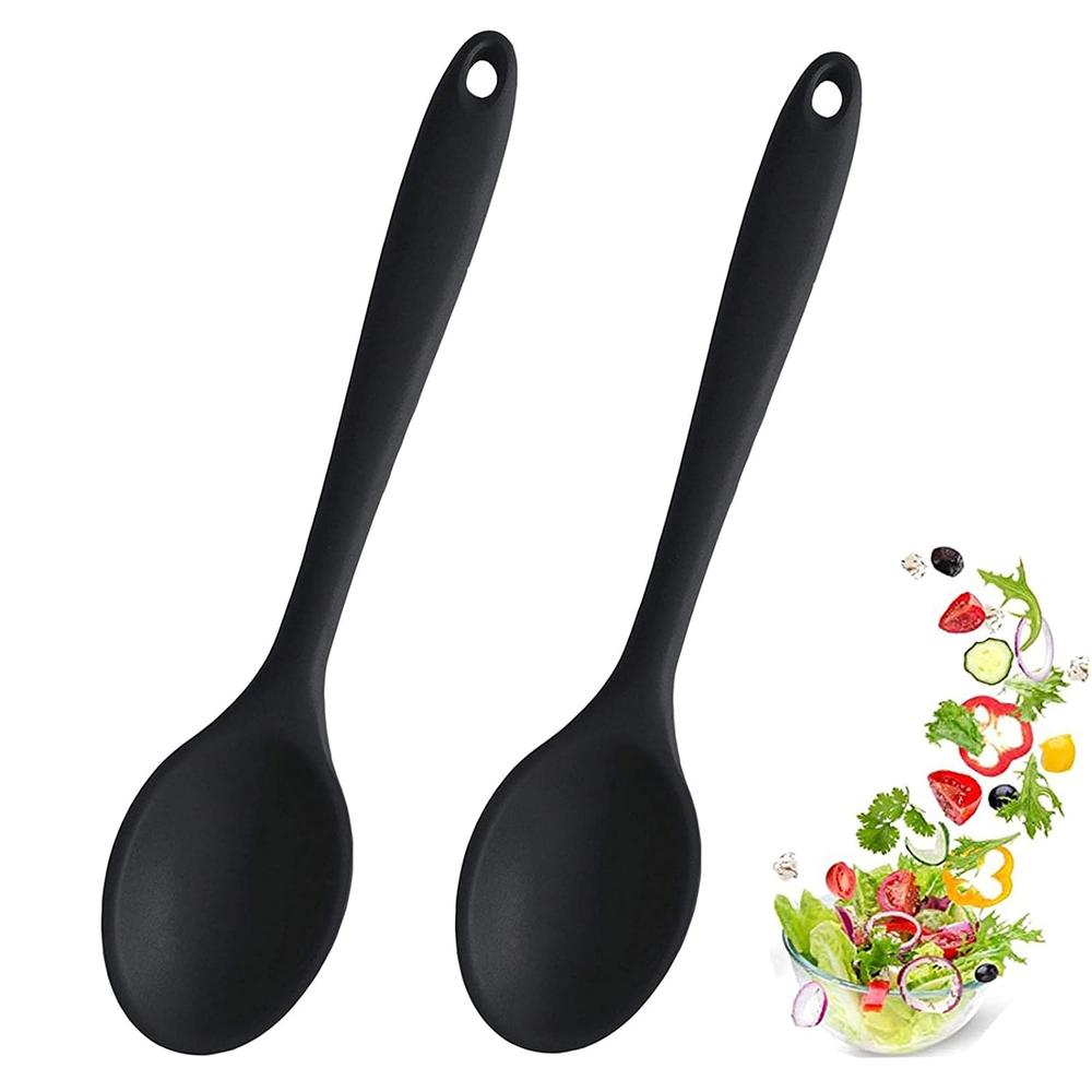 thinkstar 2 Pcs Silicone Spoons For Cooking Heat Resistant, Hygienic Design Cooking Utensi Mixing Spoons For Kitchen Cooking Baking S…
