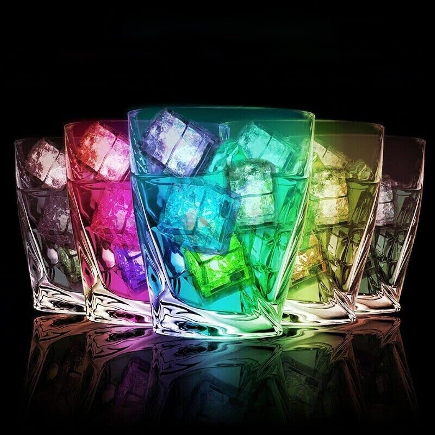 thinkstar Light Up Ice Cubes,72 Pack Color Changing S For Drinks Glow In The Dark Ice Cubes, Reusable Glowing Flashing Ice Cube For C…