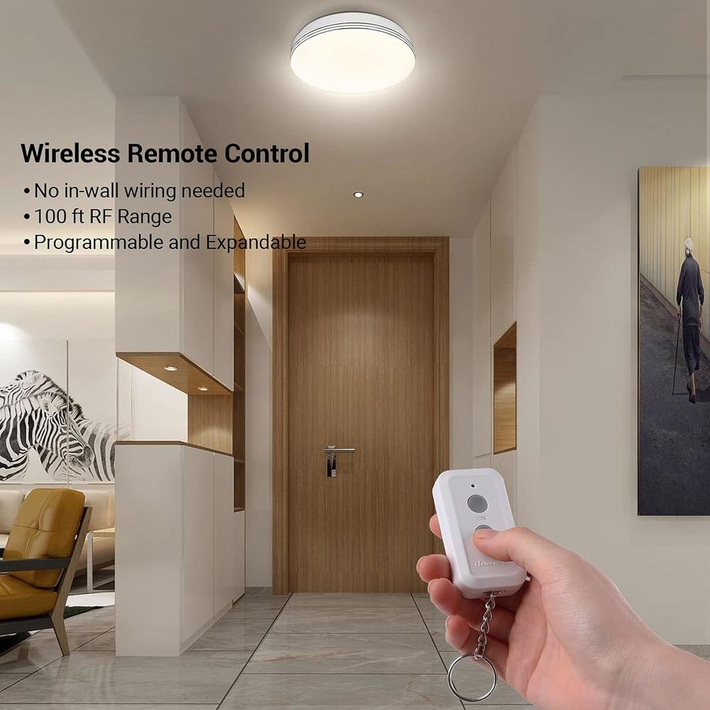 thinkstar Wireless Light Switch And Receiver Kit, No In-Wall Wiring Required, Remote Control Switch Lighting Fixture For Ceiling Ligh…