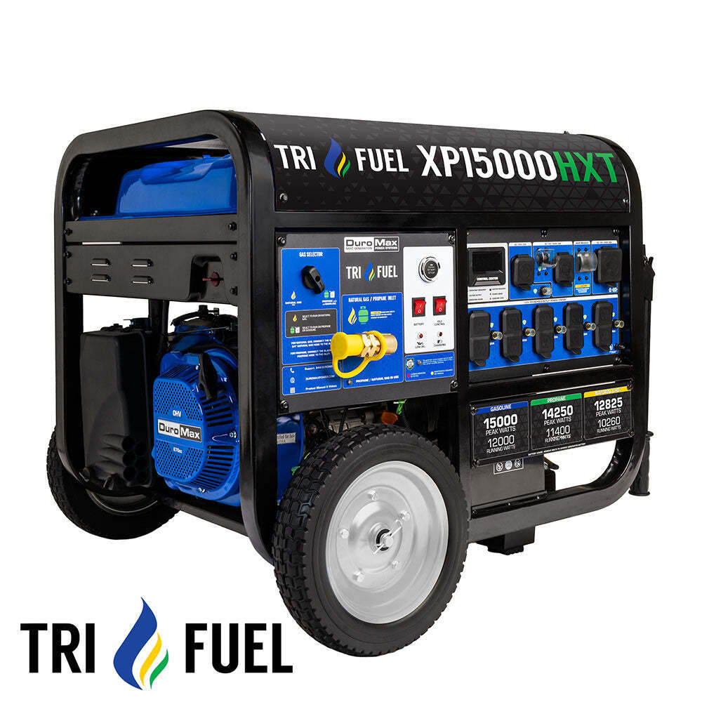 DuroMax XP15000HXT 15,000 Watt Electric Start Tri-Fuel Portable Generator