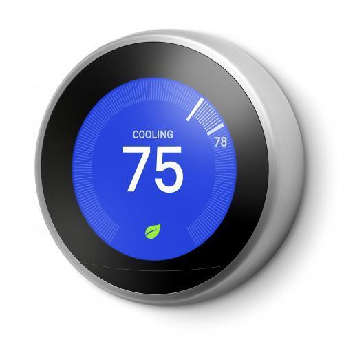 Google Nest Learning Thermostat 3rd Gen Stainless Steel - Wireless - Auto-Schedu