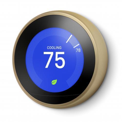 Google Nest Learning Thermostat 3rd Gen Polished Brass - Wireless - Auto-Schedul