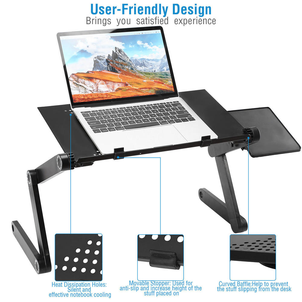 imountek Portable Laptop Desk Foldable Lap Bed Tray Adjustable Table Stand Notebook Desk