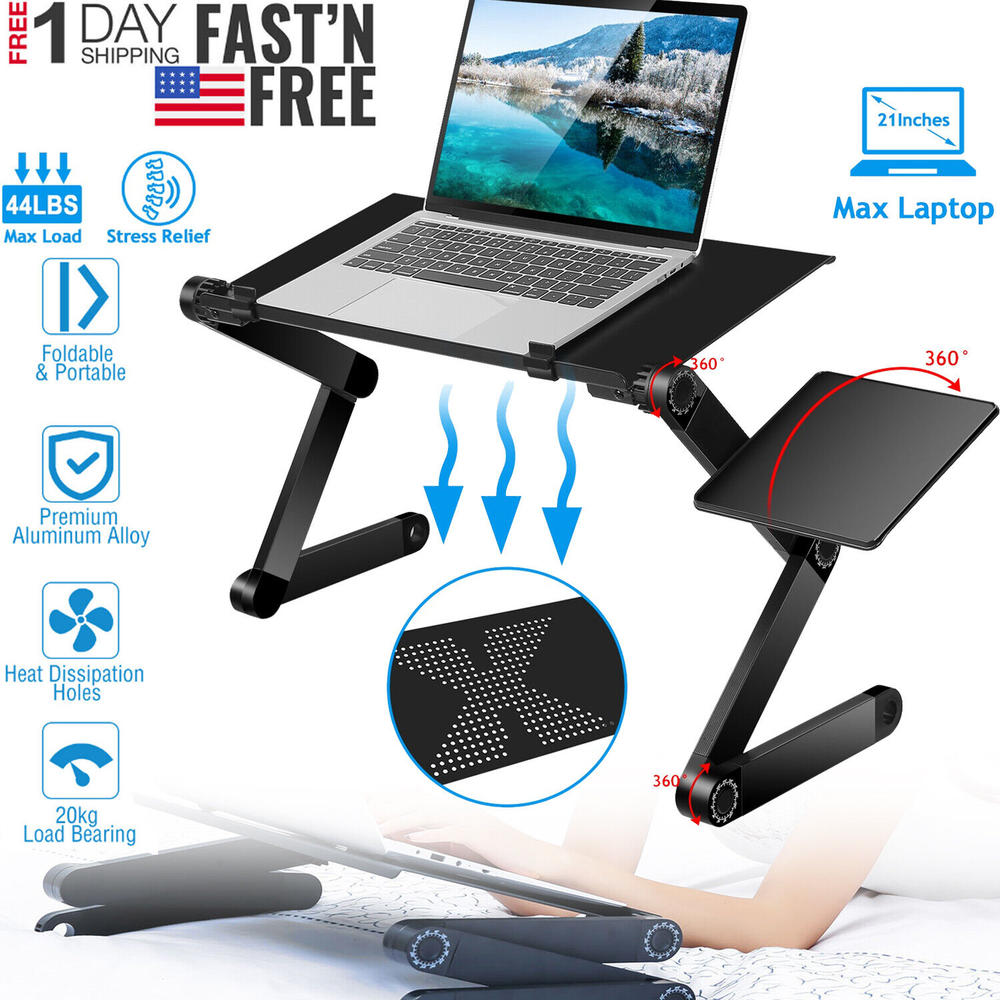 imountek Portable Laptop Desk Foldable Lap Bed Tray Adjustable Table Stand Notebook Desk