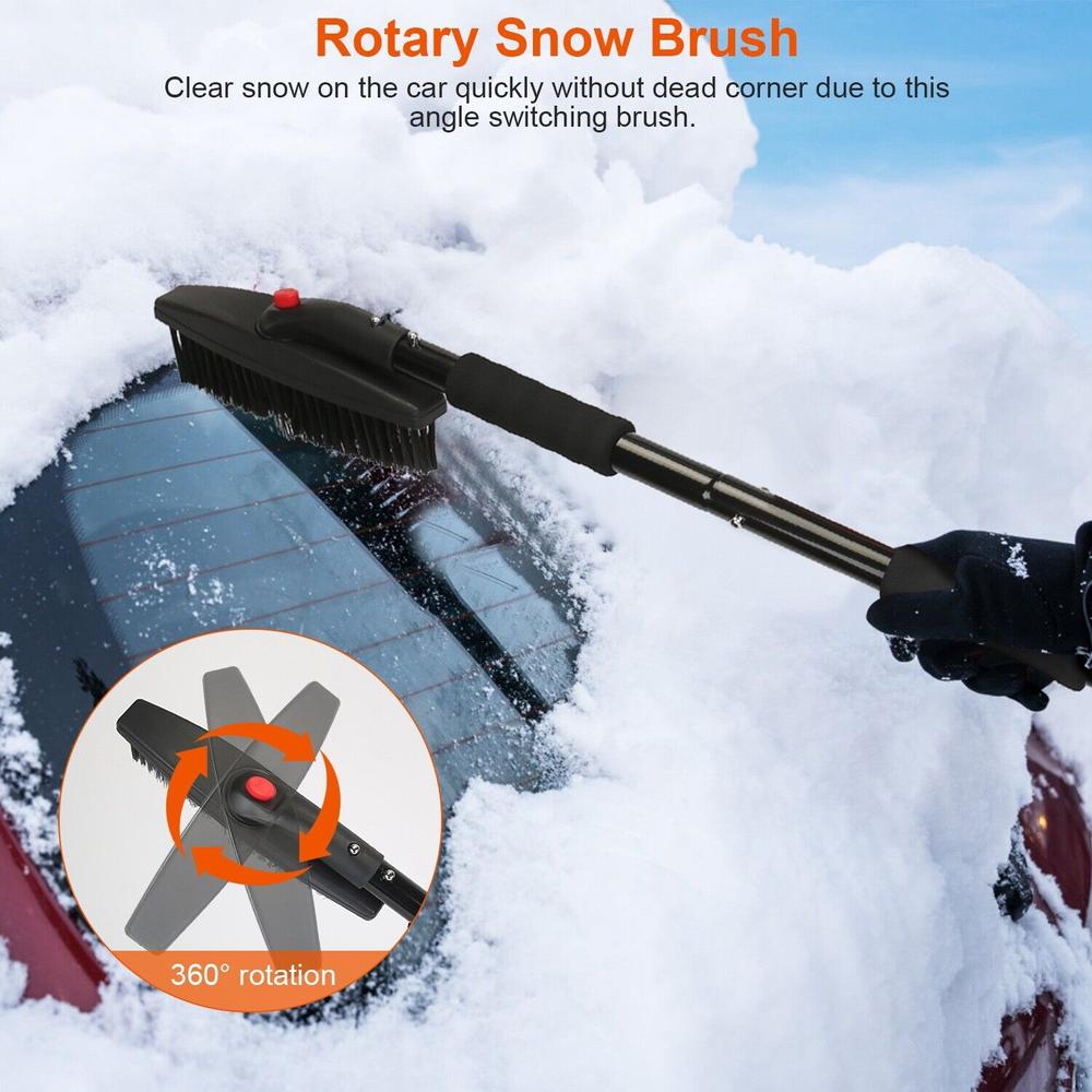 imountek 3 in1 Snow Shovel Kit Brush Ice Scraper Collapsible & Removable Design Muti Use