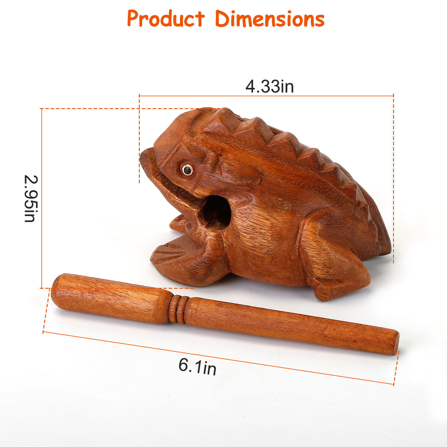 imountek 4 In Wooden Frog Rasp Handcraft Musical Instruments Africa Frog Rasp Super Guiro