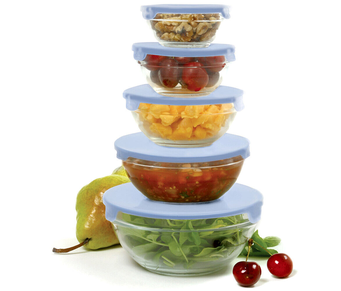 Norpro Norpro Nesting Glass Storage Bowls with Lids (5pc Set) Kitchen Accessorie