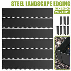 VEVOR Metal Landscape Edging Borders Kit 6pcsx40x8 Inch Galvanized Steel Lawn Edging