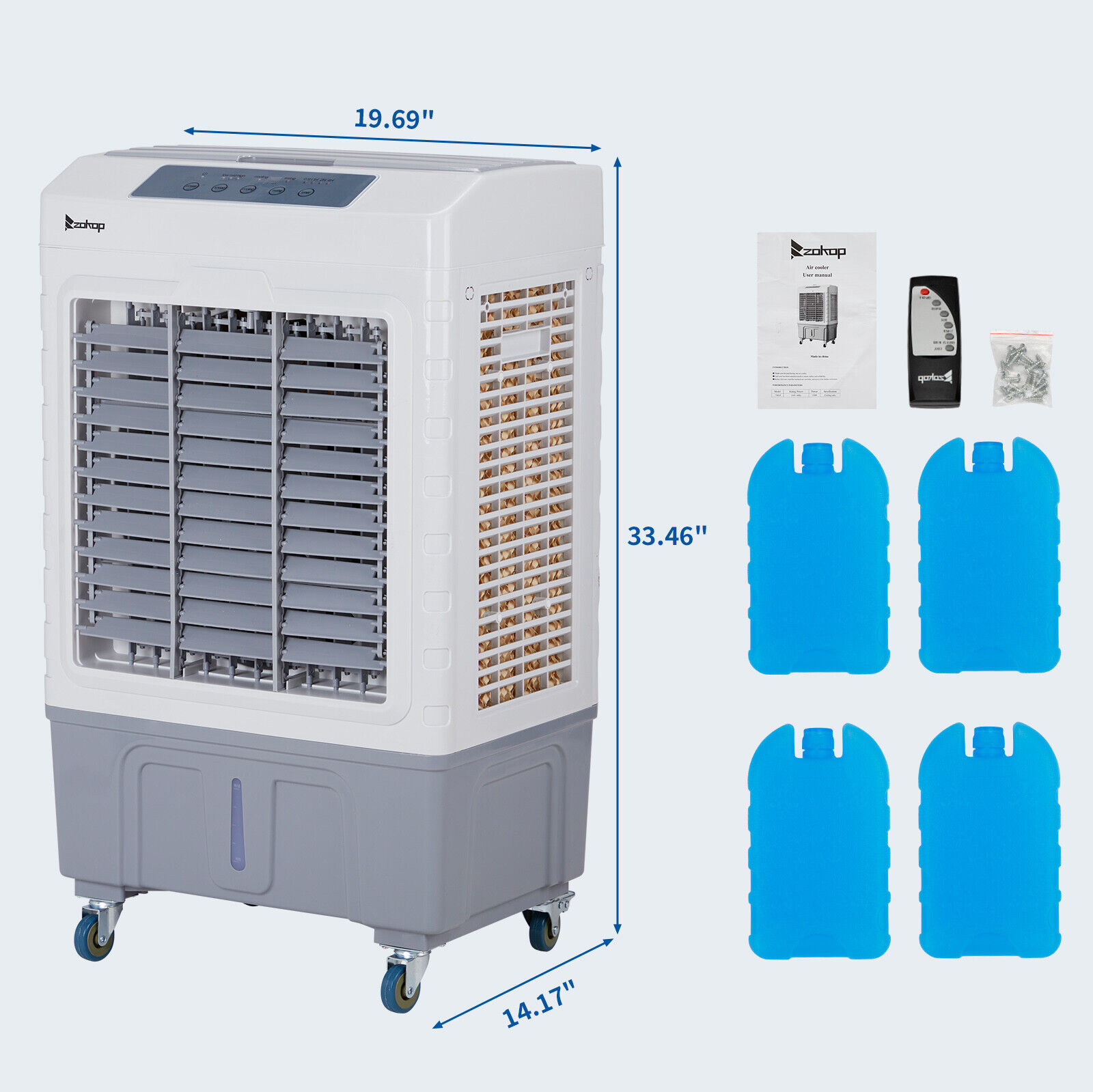 thinkstar Evaporative Cooler Swamp Cooler 3-In-1 2650 Cfm 10.57 Gal Air Humidifier Home