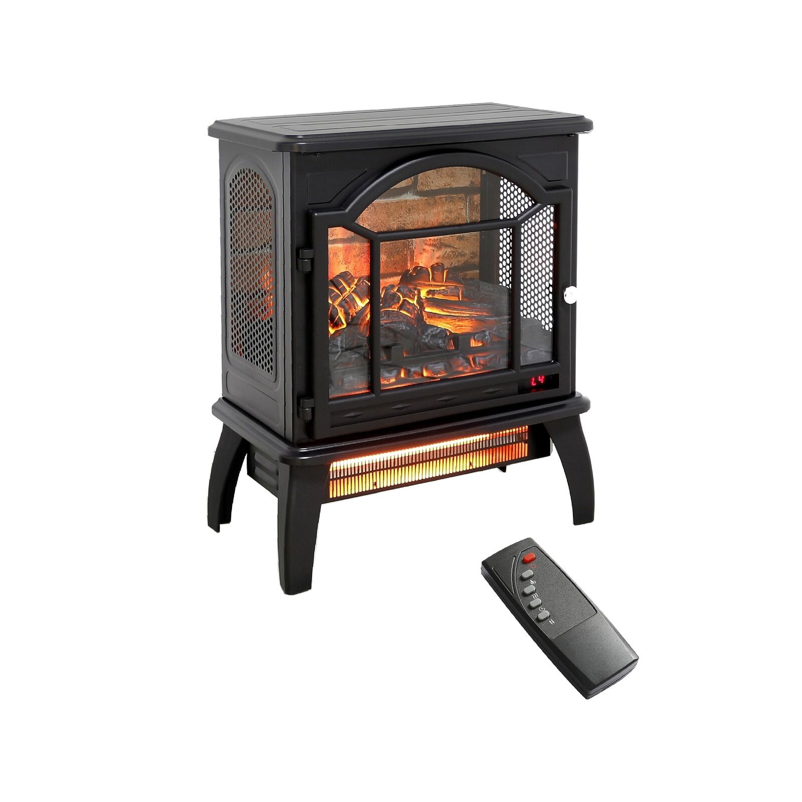 thinkstar Freestanding Electric Fireplace Heater,Portable Infrared Fireplace St...