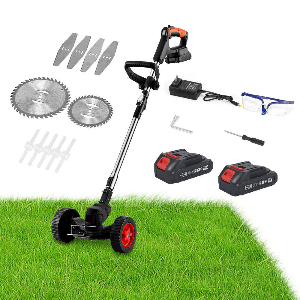 thinkstar 21V 650W Lawn Mower Electric Grass Grass Trimmer Edger W/ Wheel