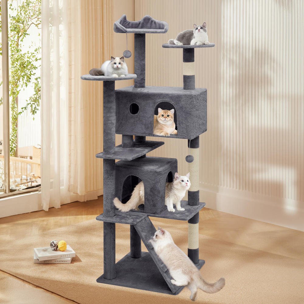 thinkstar Cat Tree Cat Tower Multi Level Large Kitten Playing Condo House Play House Rest