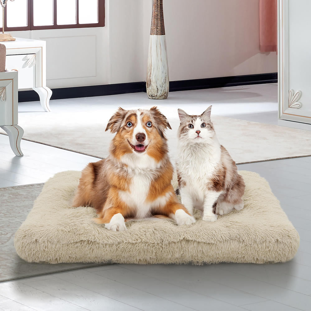 thinkstar Plush Pet Dog Cat Bed Rectangle Sleeping Bed Ultra Soft Mat Sleeping Kennel Nest