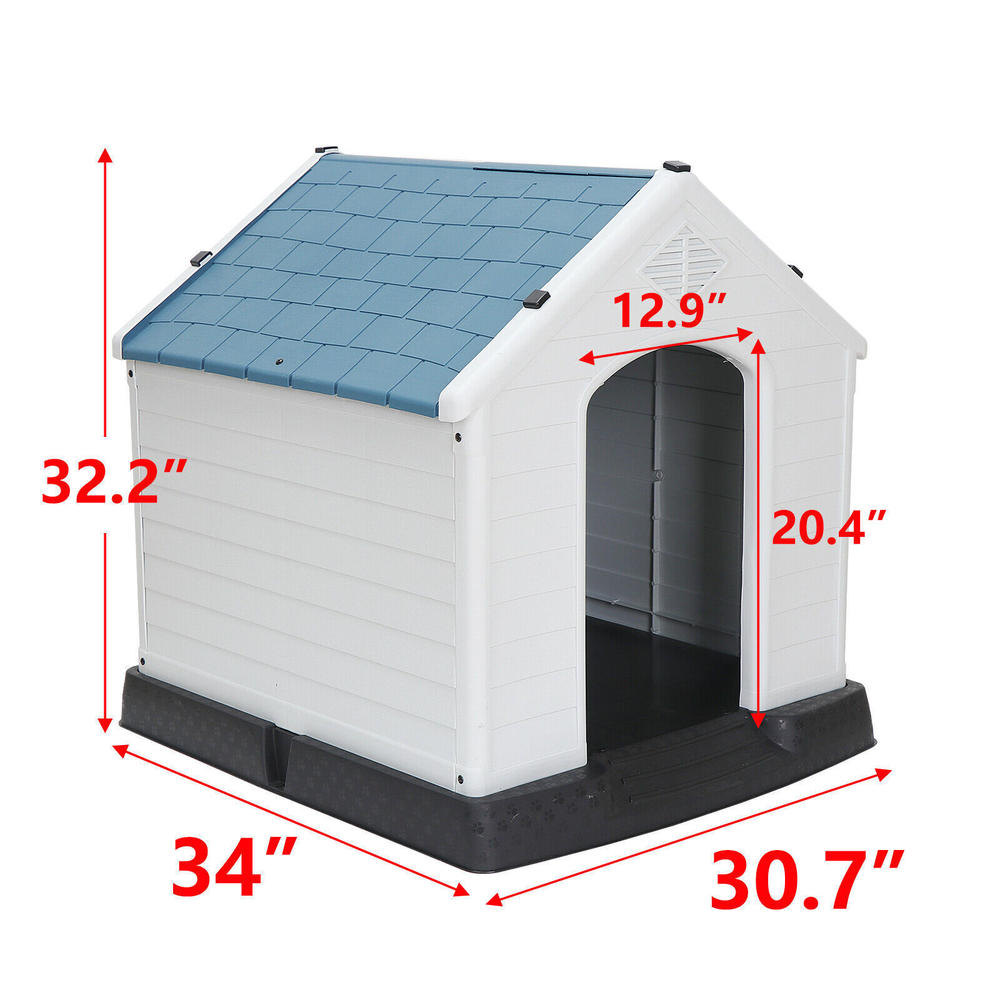 thinkstar Cozy 32" Dog House Durable Plastic Weather-Proof Air Vents Dog Pet House Compact