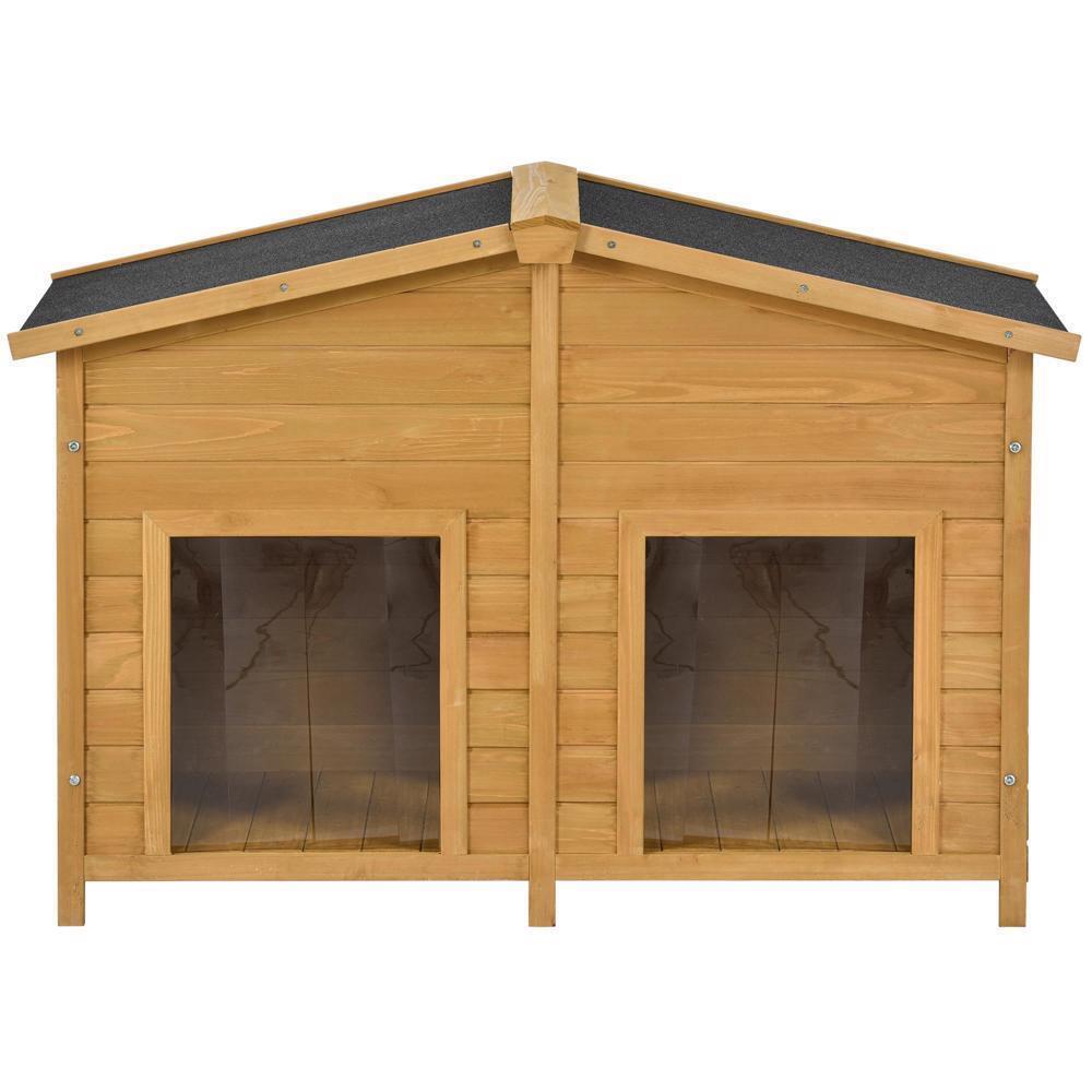 thinkstar 47In Wooden Elevated Backyard All Weather Rustic Log Cabin Pet Dog House Kit