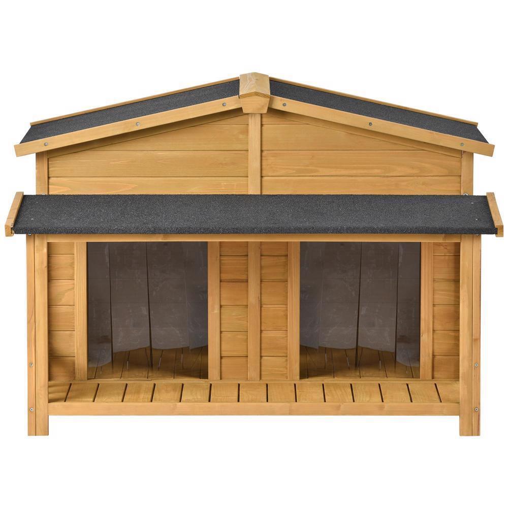 thinkstar 47In Wooden Elevated Backyard All Weather Rustic Log Cabin Pet Dog House Kit