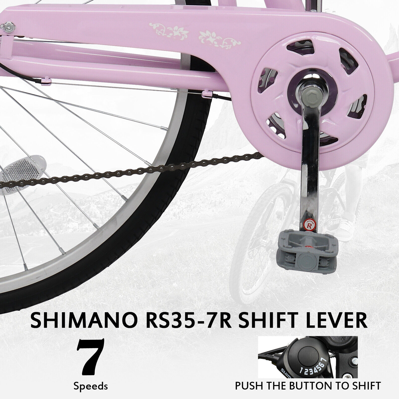 thinkstar Ladies Commuter City Bike Shimano 7 Speeds Cruiser Bicycle For Girl Women