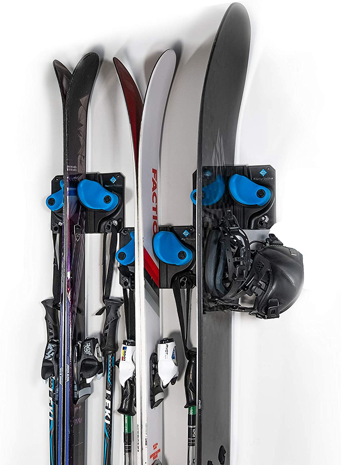 thinkstar Easy In And Out Snowboard Wall Storage Rack Fits Any Ski Or Snowboard, Plastic