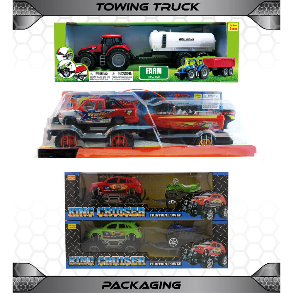 thinkstar Friction Powered Truck Toy Set Of 3 Monster Trucks – Styles May Vary