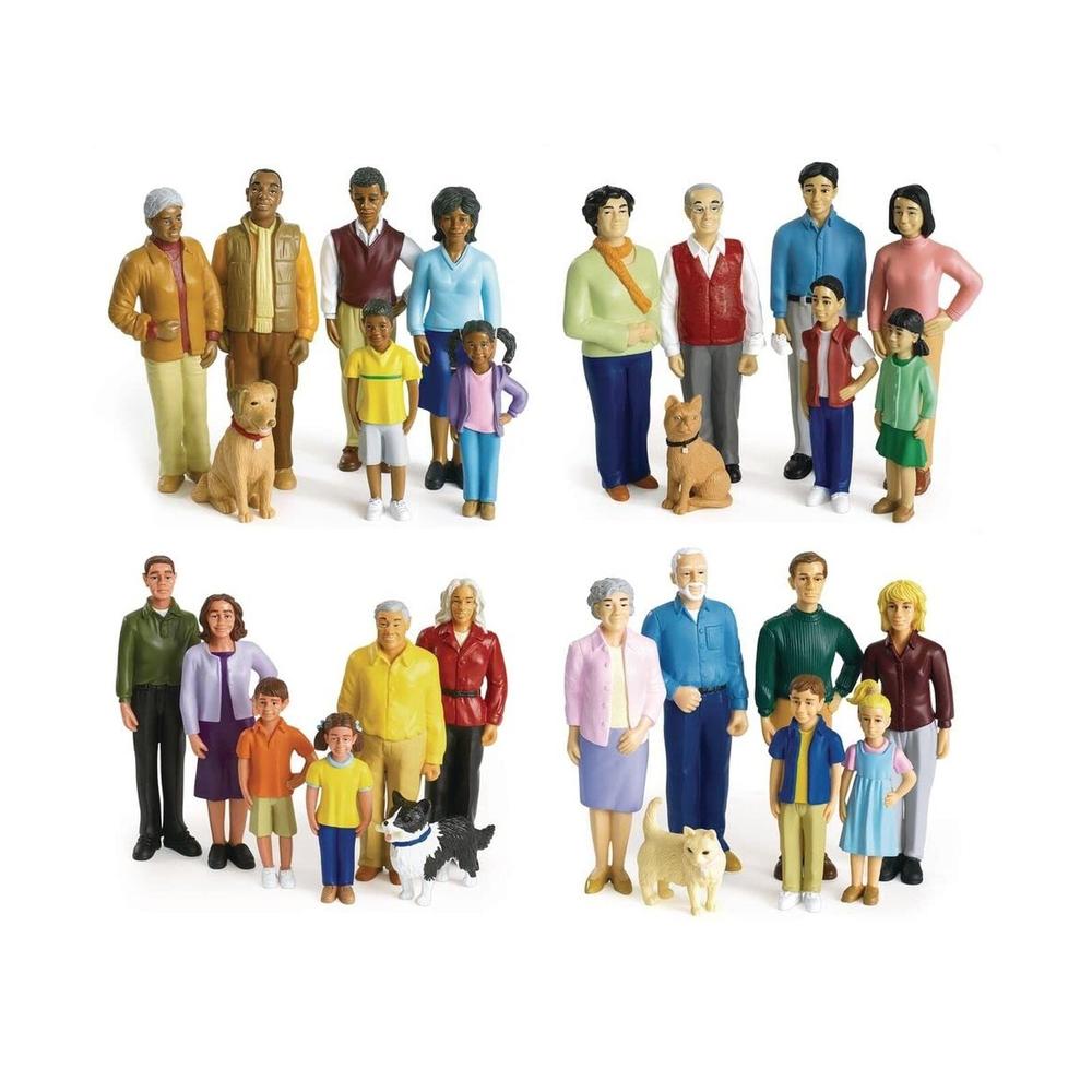 thinkstar Educational Multicultural Pretend Play Figurine Family Dolls S...