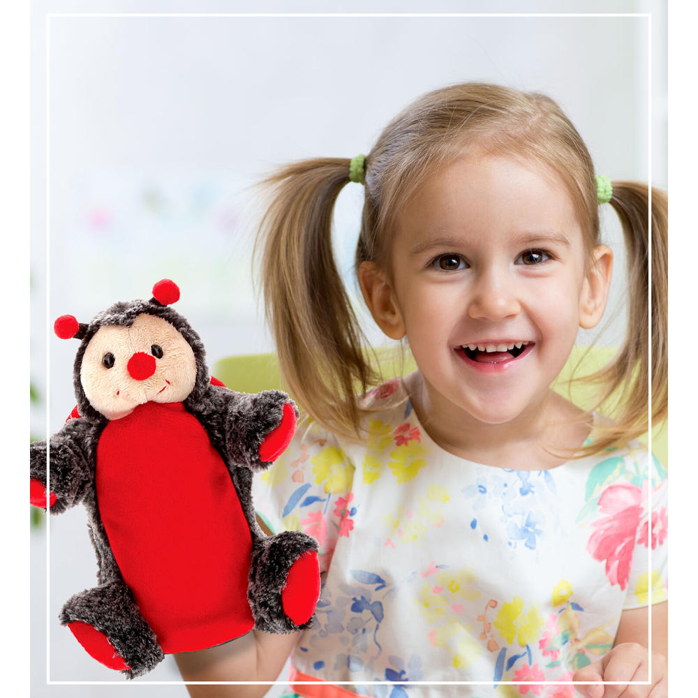 thinkstar Ladybug Plush Hand Puppet For Kids - Soft Stuffed Animal Hand Puppet