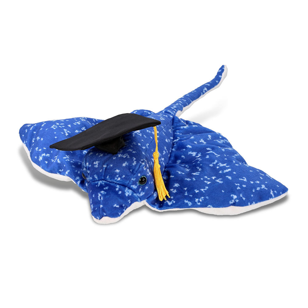 thinkstar Spotted Blue Ray Graduation Plush Toy With Graduation Cap