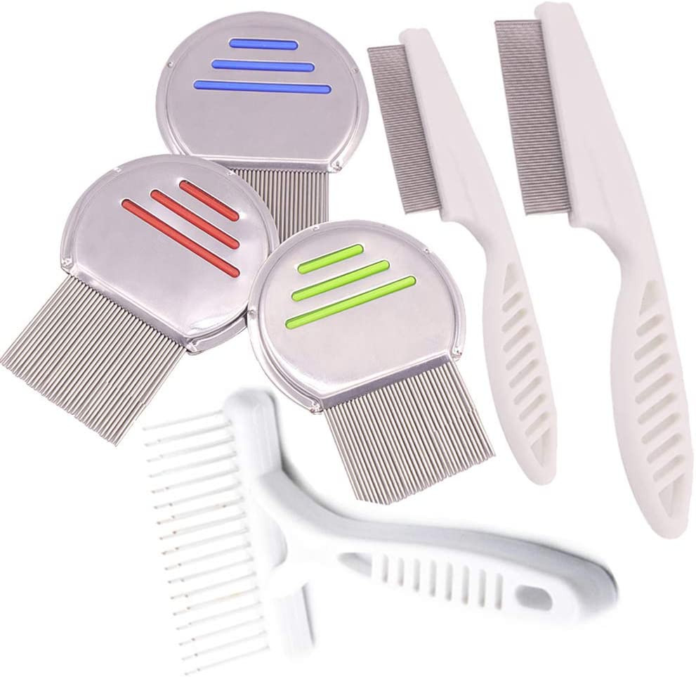 thinkstar Nits Free Lice Comb, Stainless Steel Louse Comb Head Lice Comb Flea Comb Metal B