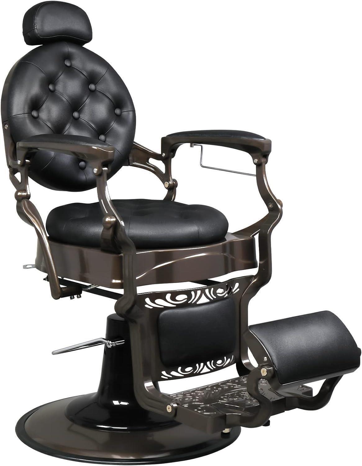 thinkstar Heavy Duty Barber Chair Vintage Salon Chair Hydraulic Recline Beauty Spa Styling