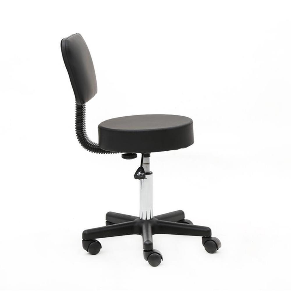 thinkstar Black Salon Stool Rolling Swivel Chair, Adjustable Hydraulic Stool With Wheels
