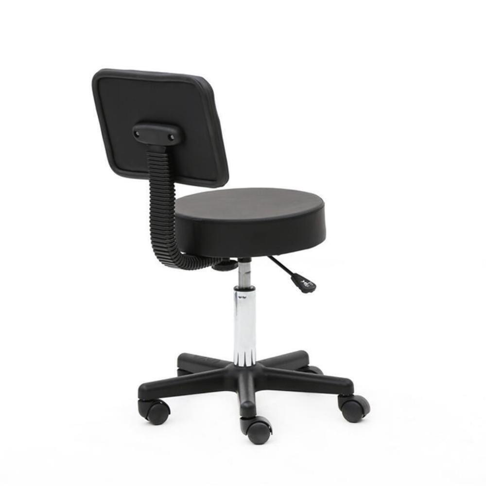 thinkstar Black Salon Stool Rolling Swivel Chair, Adjustable Hydraulic Stool With Wheels