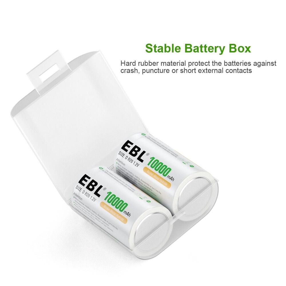 thinkstar 4X 10000Mah D Cells Nimh Rechargeable Batteries + C D 9V Aa Aaa Battery Charger