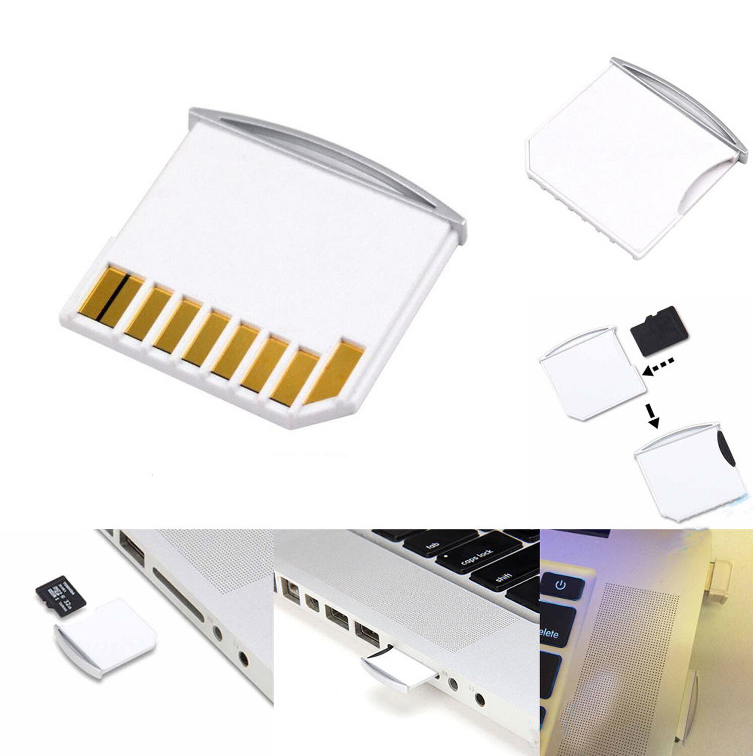 thinkstar 5 Pcs Micro Sd Card Adapter Reader Tf To Short Mini Sd For Mac Macbook Pro Air
